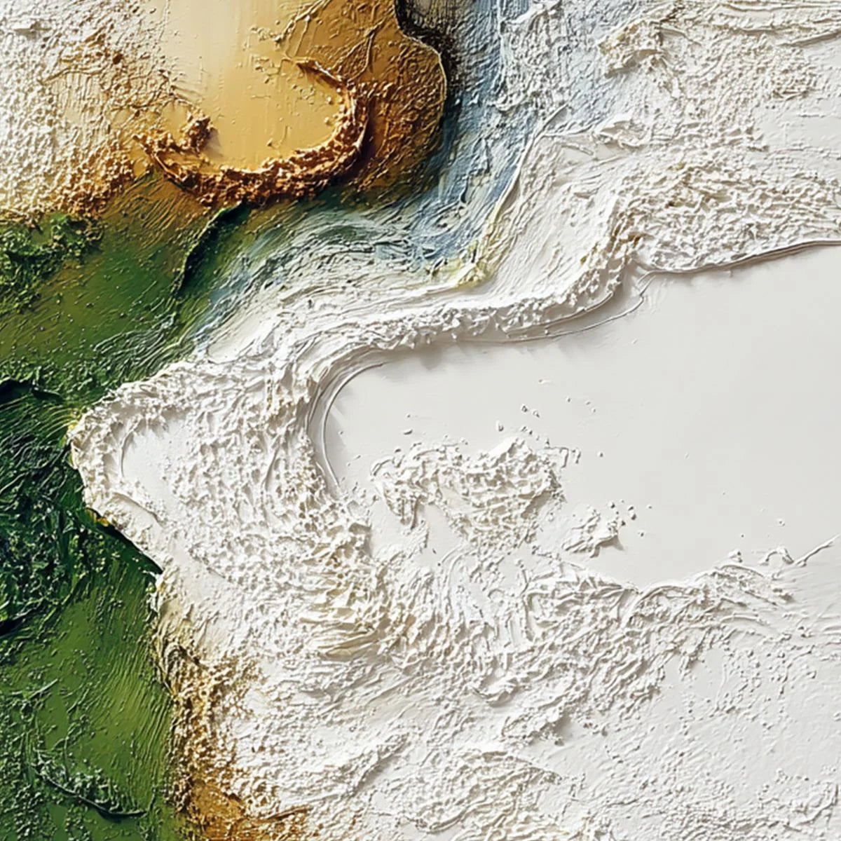TERRA VERDE: Textured Abstract Earth Tone Landscape Painting | rolled canvas, ready for custom framing