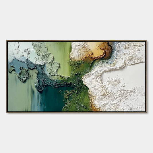 TERRA VERDE: Textured Abstract Earth Tone Landscape Painting | hanging in living room, Abstract wall art