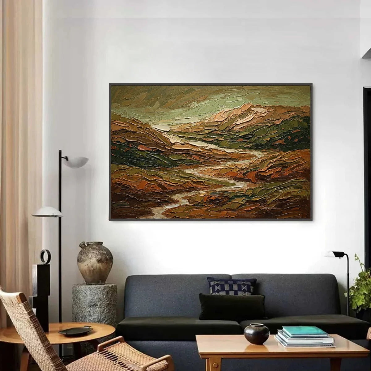 TERRA VISTA: Heavily Textured Abstract Landscape Oil Painting | Abstract closeup, raised brushwork detail