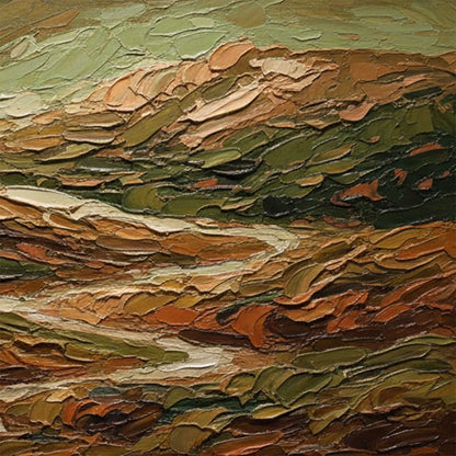 TERRA VISTA: Heavily Textured Abstract Landscape Oil Painting | rolled canvas, ready for custom framing