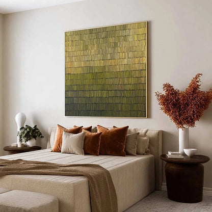 TERRACED SERENITY: Wabi Sabi Minimalist Abstract Painting | Minimalist mood, soft natural light studio shot