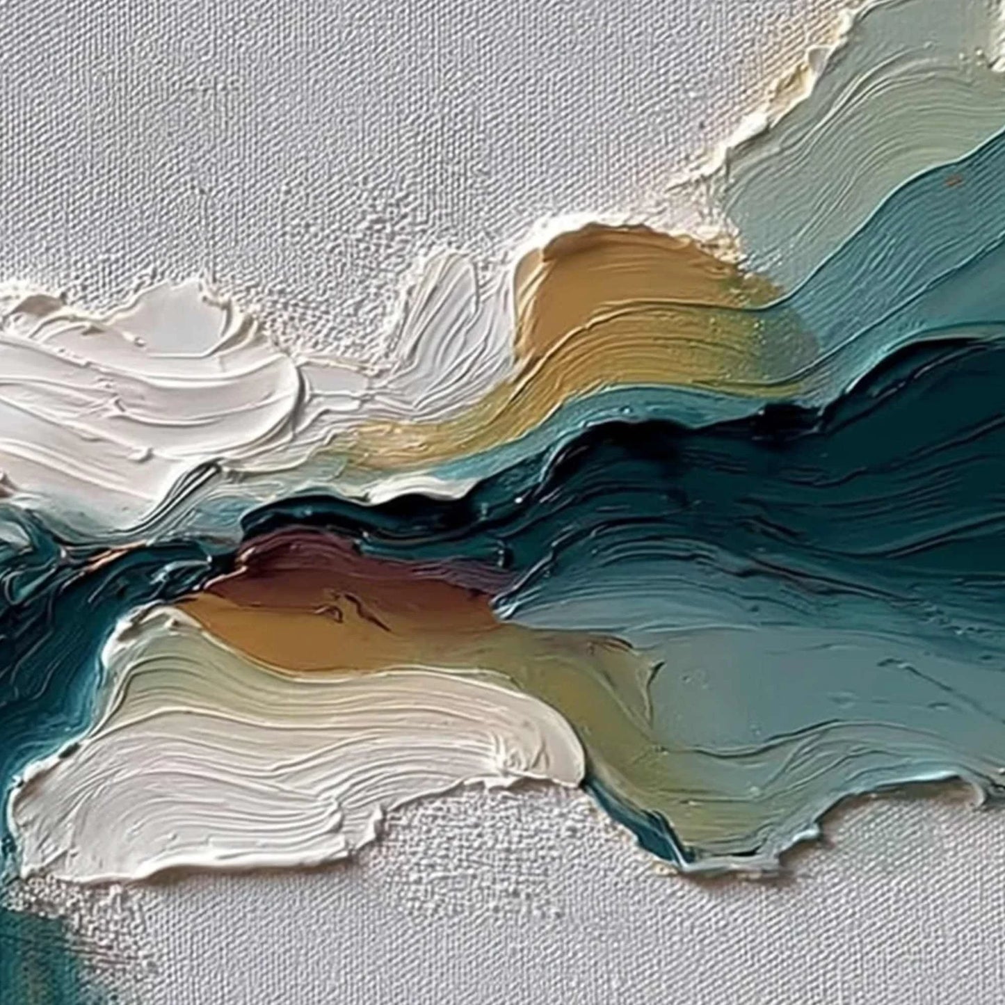 TERRAFLOW: Large Horizontal Abstract Impasto Landscape Painting | rolled canvas, ready for custom framing