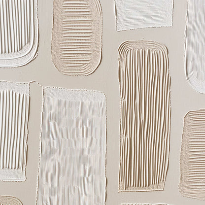 TERRAFORMS: Textured Wabi Sabi Abstract Painting in Neutral Tones | rectangular format, hand-painted canvas edge