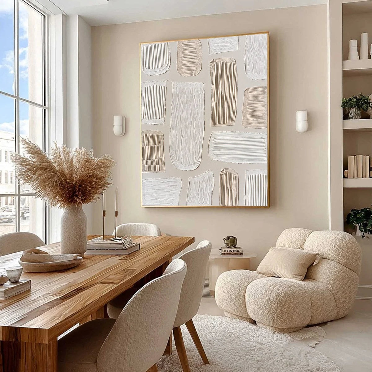 TERRAFORMS: Textured Wabi Sabi Abstract Painting in Neutral Tones | Abstract mood, soft natural light studio shot