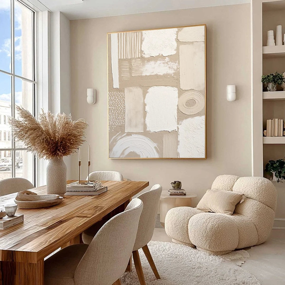 TERRAFORMS: Textured Wabi-Sabi Abstract Painting in Neutral Tones | Abstract mood, soft natural light studio shot