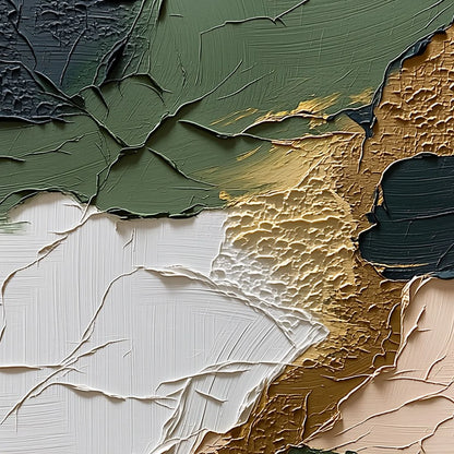 TERRAIN: Textured Wabi Sabi Abstract Painting in Earth Tones | rectangular format, hand-painted canvas edge