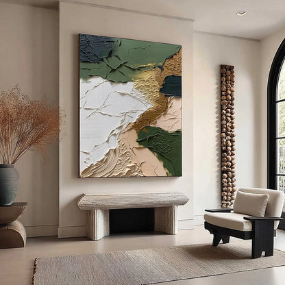 TERRAIN: Textured Wabi Sabi Abstract Painting in Earth Tones | multi-color palette, original oil on stretched canvas art