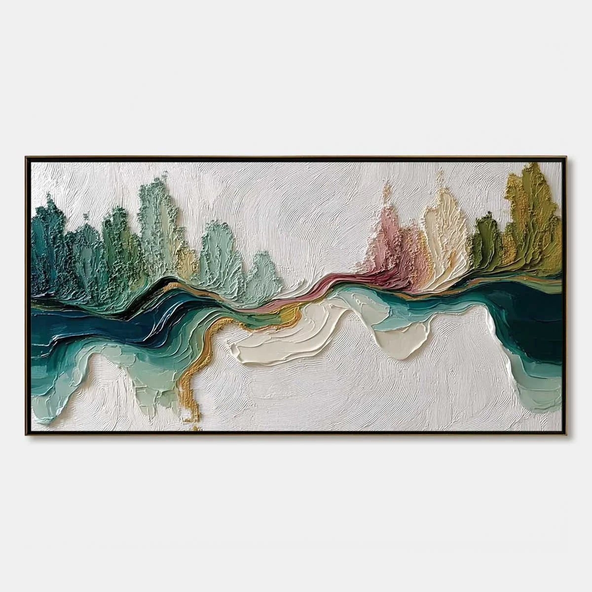 TERRA'S VEINS: Textured Abstract Landscape Impasto Oil Painting | hanging in living room, Abstract wall art