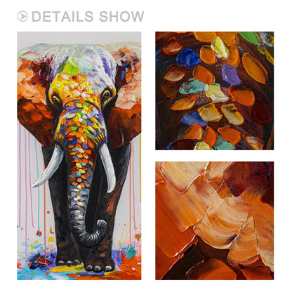 Textured 3D Elephant Painting: Colorful Abstract Wall Art #3