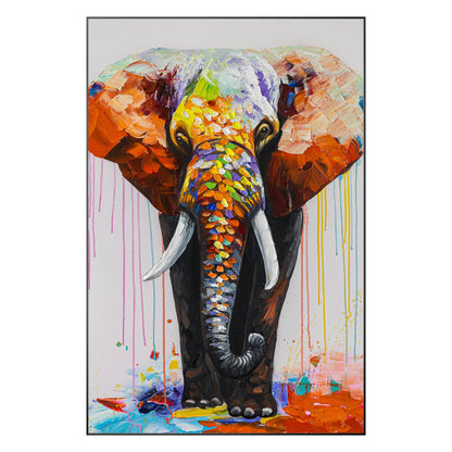 Textured 3D Elephant Painting: Colorful Abstract Wall Art #8