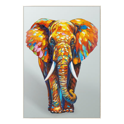 Textured 3D Elephant Painting: Colorful POP Art on Canvas #8