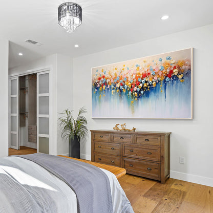 Textured 3D Flowers Painting: Colorful Abstract Floral Canvas Wall Art #5