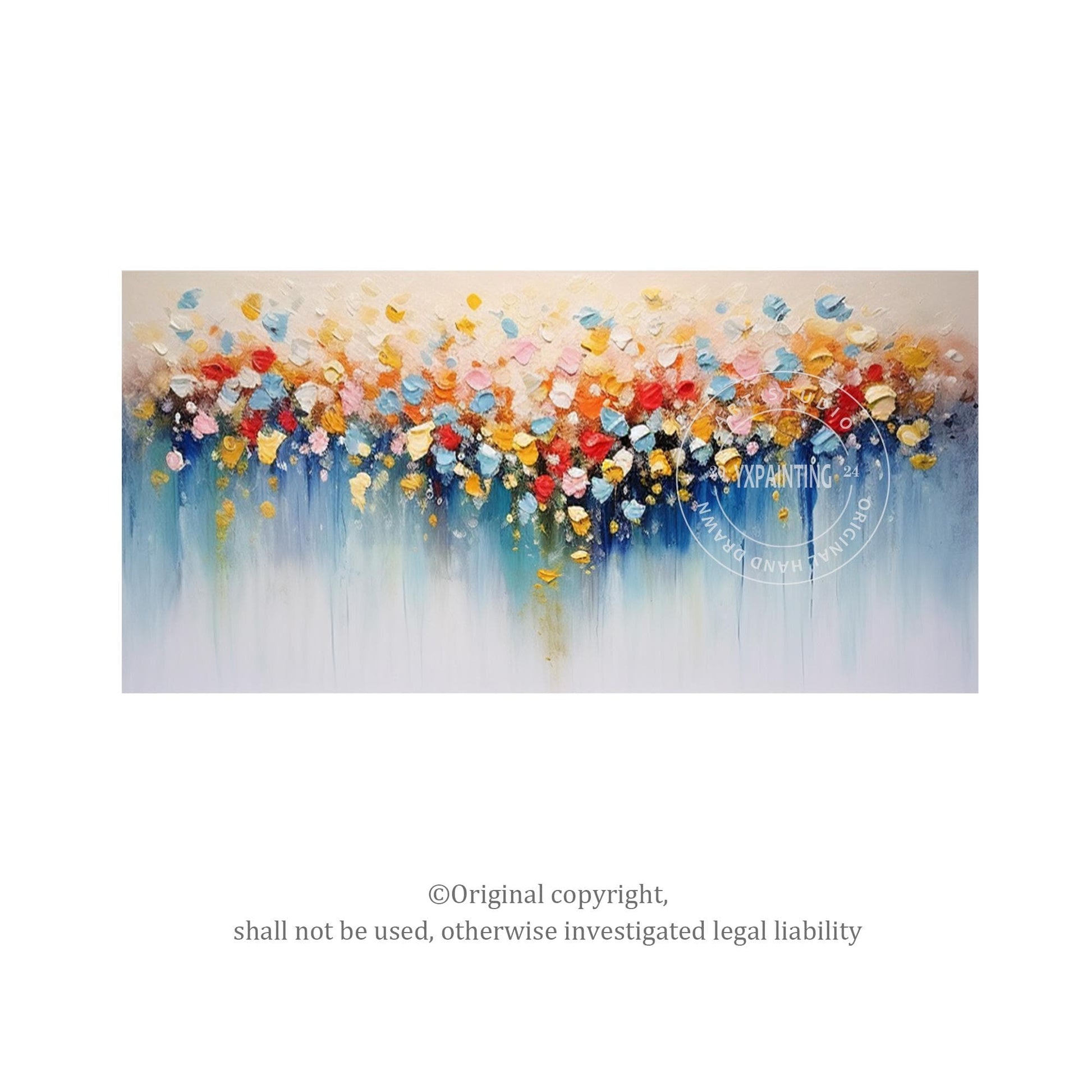 Textured 3D Flowers Painting: Colorful Abstract Floral Canvas Wall Art #6