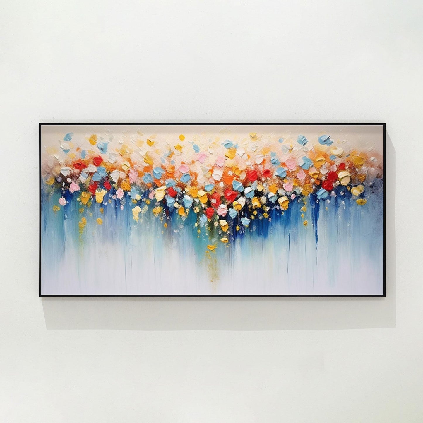 Textured 3D Flowers Painting: Colorful Abstract Floral Canvas Wall Art #7