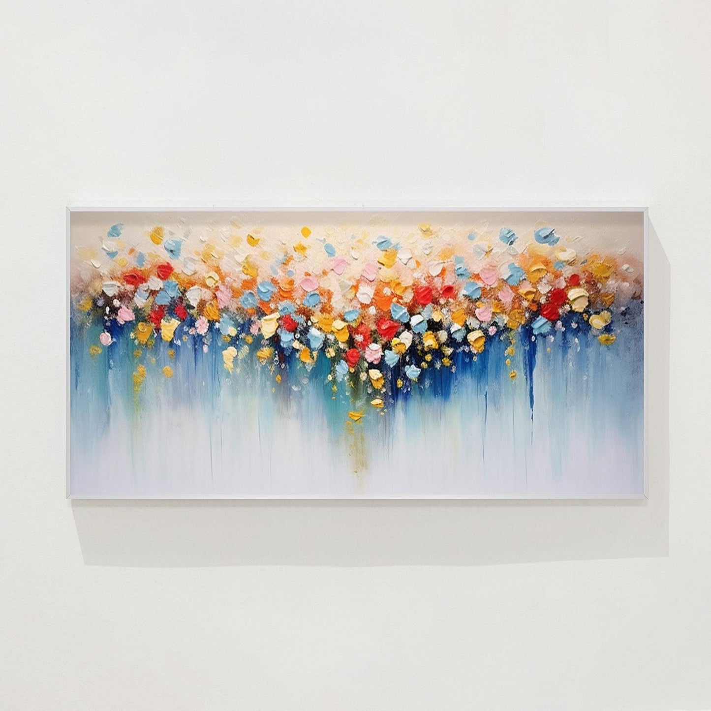 Textured 3D Flowers Painting: Colorful Abstract Floral Canvas Wall Art #8
