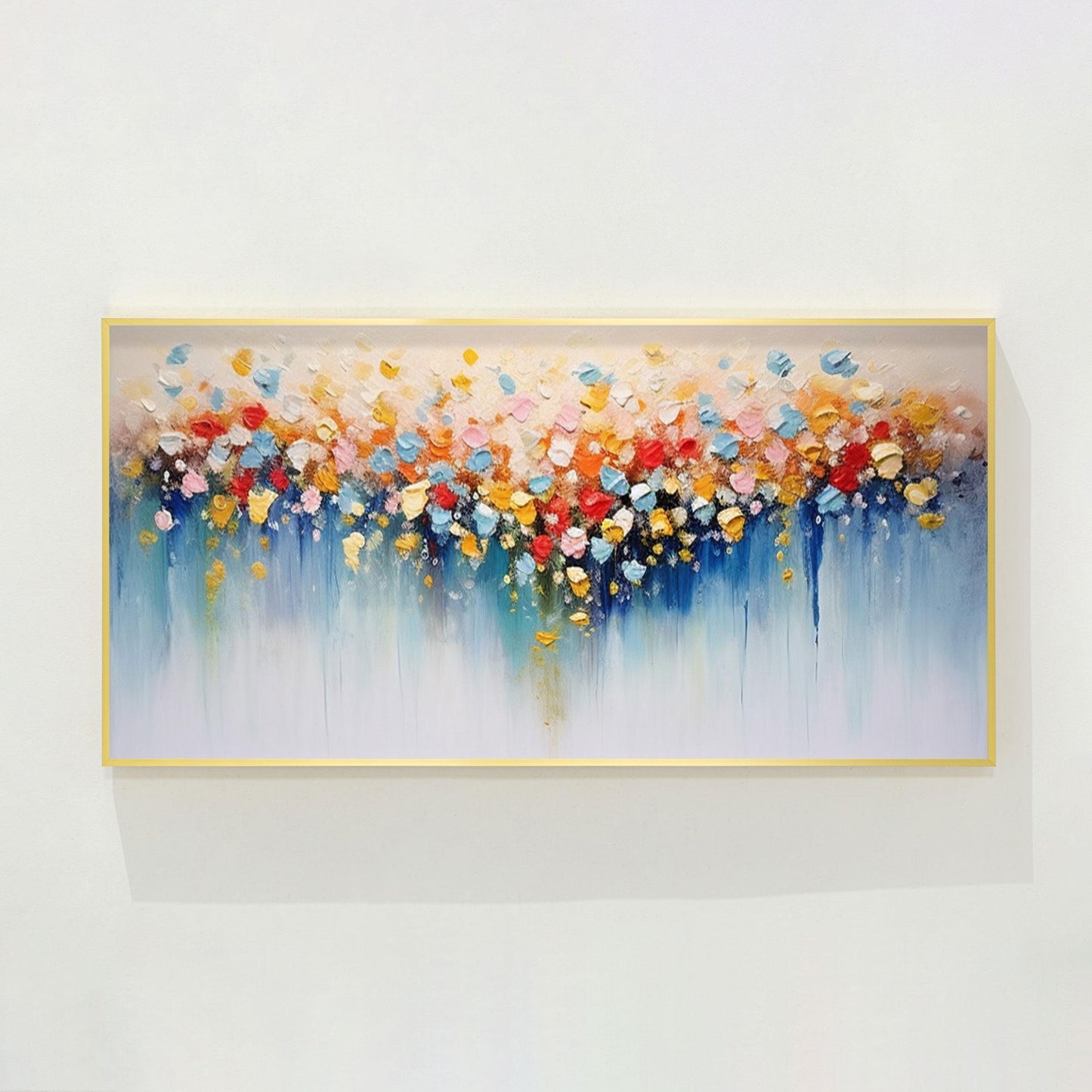 Textured 3D Flowers Painting: Colorful Abstract Floral Canvas Wall Art #9