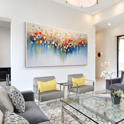 Textured 3D Flowers Painting: Colorful Abstract Floral Canvas Wall Art #1
