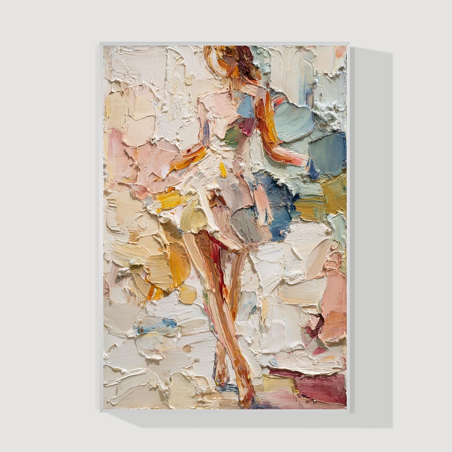 Textured Abstract Female Portrait, Palette Knife Woman Artwork, Contemporary Fig #12
