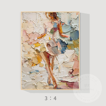 Textured Abstract Female Portrait, Palette Knife Woman Artwork, Contemporary Fig #6