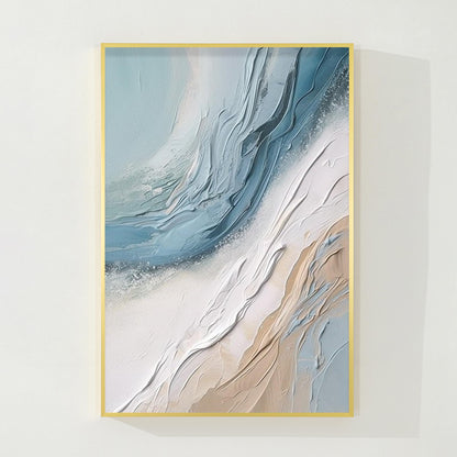Textured Abstract Ocean Painting: Coastal 3D Wall Art Canvas #10