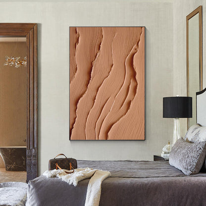 Textured Abstract Ocean Painting: Earth Tone Coastal Canvas Art #4