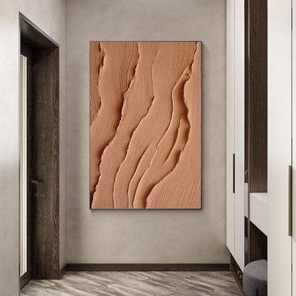 Textured Abstract Ocean Painting: Earth Tone Coastal Canvas Art #5