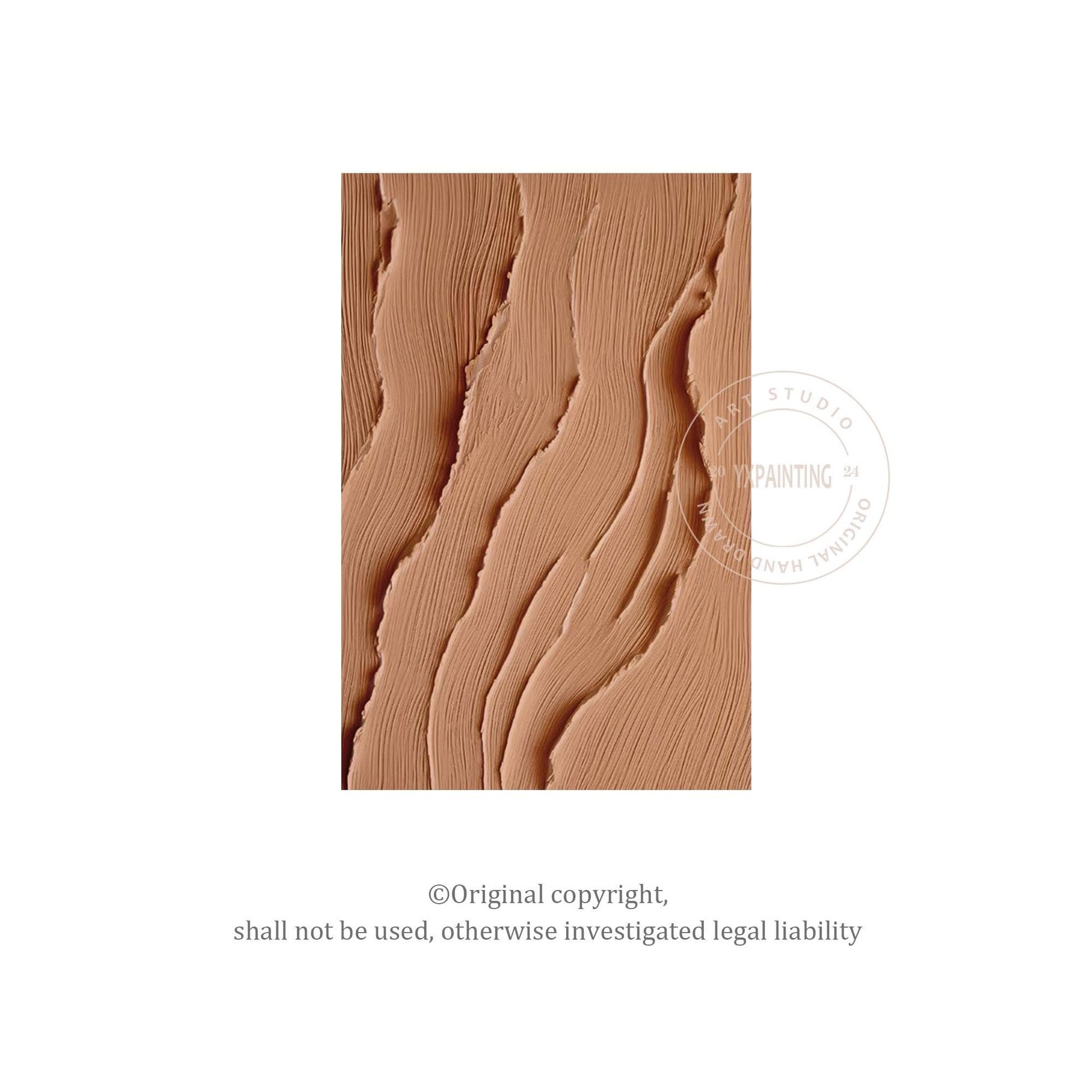 Textured Abstract Ocean Painting: Earth Tone Coastal Canvas Art #6