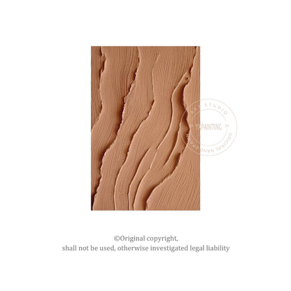 Textured Abstract Ocean Painting: Earth Tone Coastal Canvas Art #6