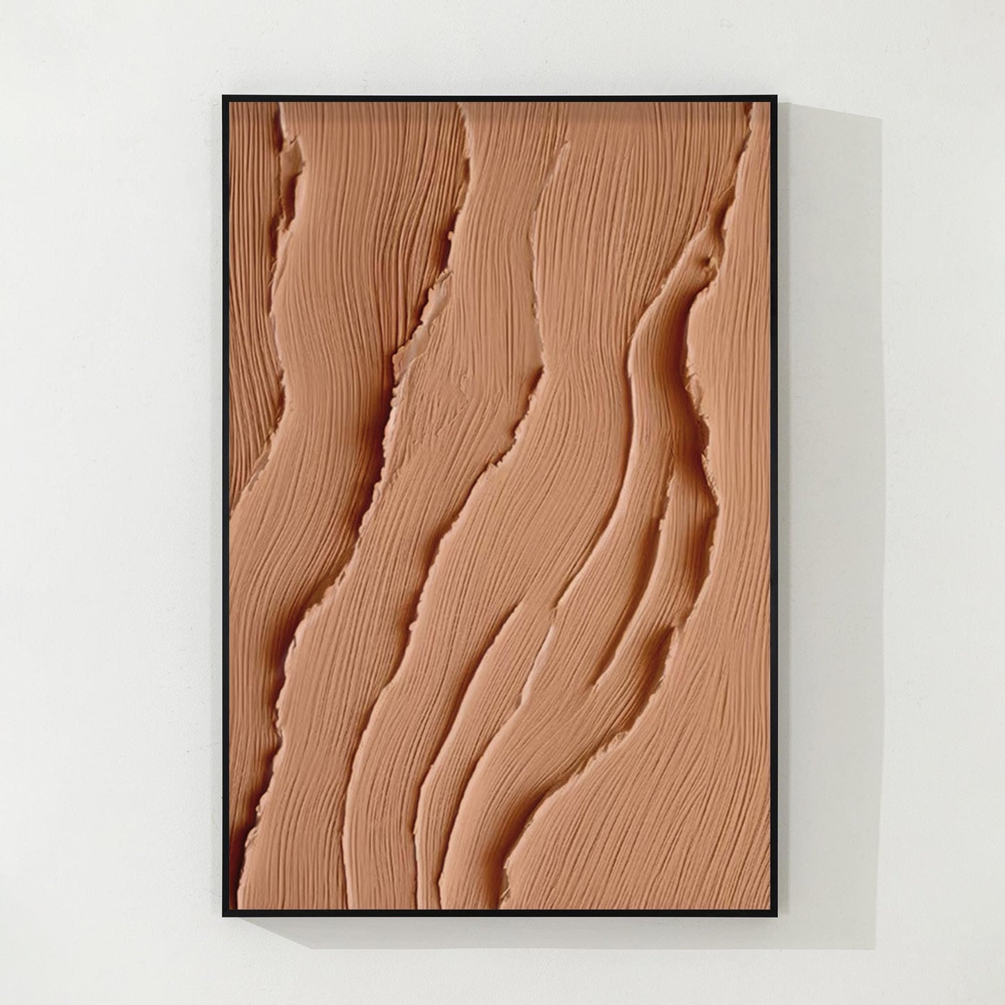Textured Abstract Ocean Painting: Earth Tone Coastal Canvas Art #8