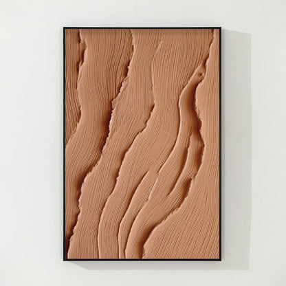 Textured Abstract Ocean Painting: Earth Tone Coastal Canvas Art #8