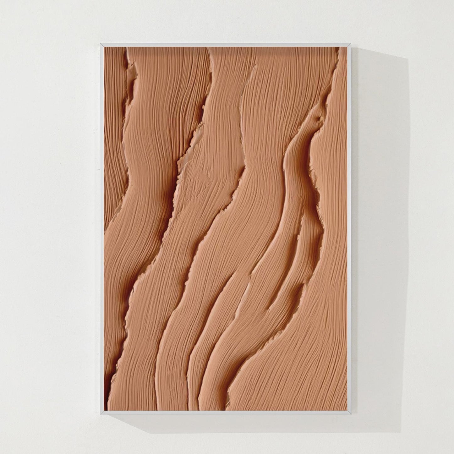 Textured Abstract Ocean Painting: Earth Tone Coastal Canvas Art #10