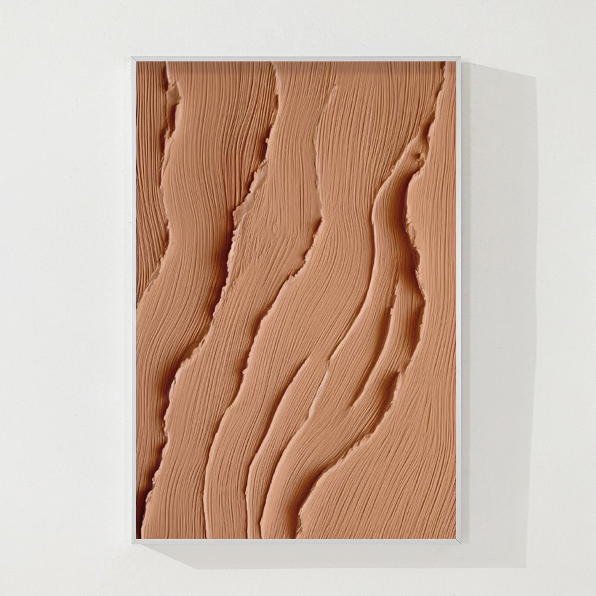 Textured Abstract Ocean Painting: Earth Tone Coastal Canvas Art #10