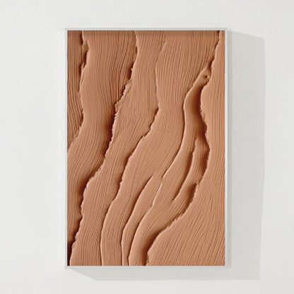 Textured Abstract Ocean Painting: Earth Tone Coastal Canvas Art #10