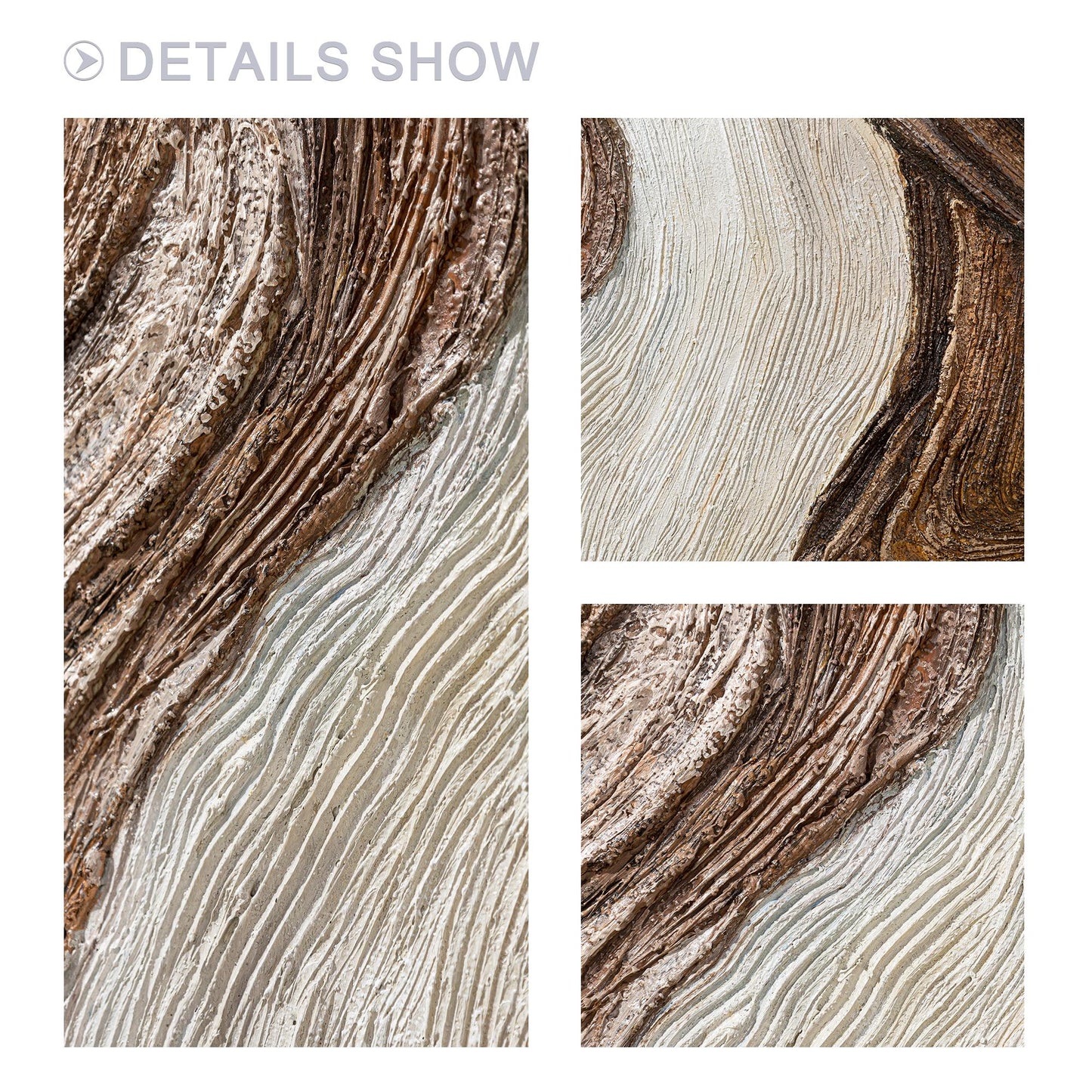 Textured Abstract Ocean Painting: Earth Tone Wabi Sabi Wall Art #2
