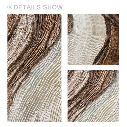 Textured Abstract Ocean Painting: Earth Tone Wabi Sabi Wall Art #2
