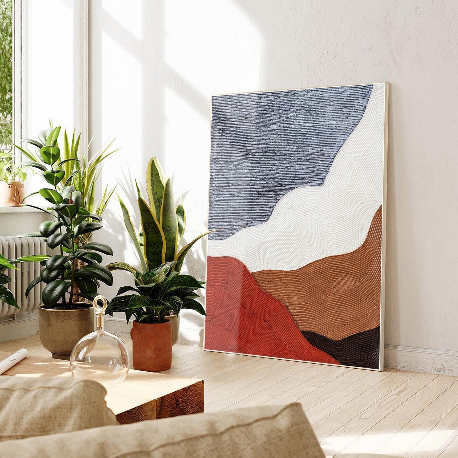 Textured Abstract Painting: 3D Wabi Sabi Minimalist Wall Art #2