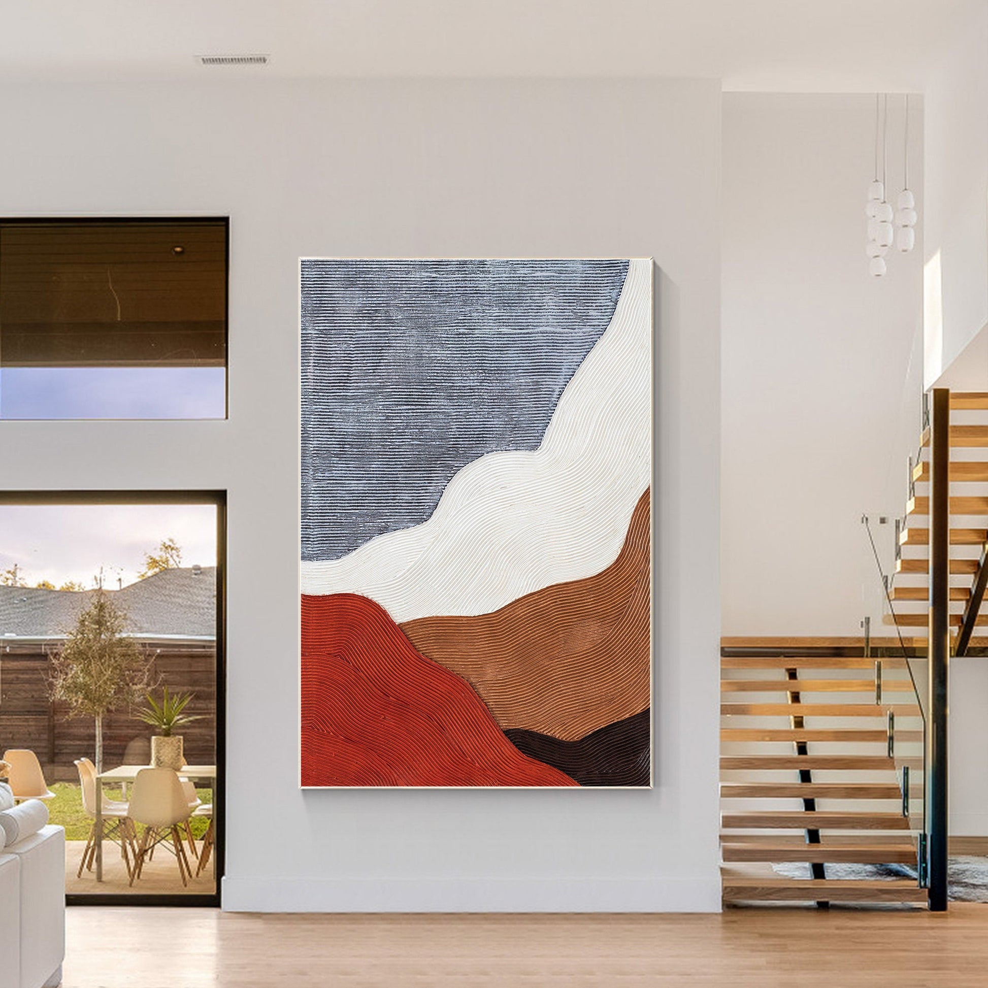 Textured Abstract Painting: 3D Wabi Sabi Minimalist Wall Art #5