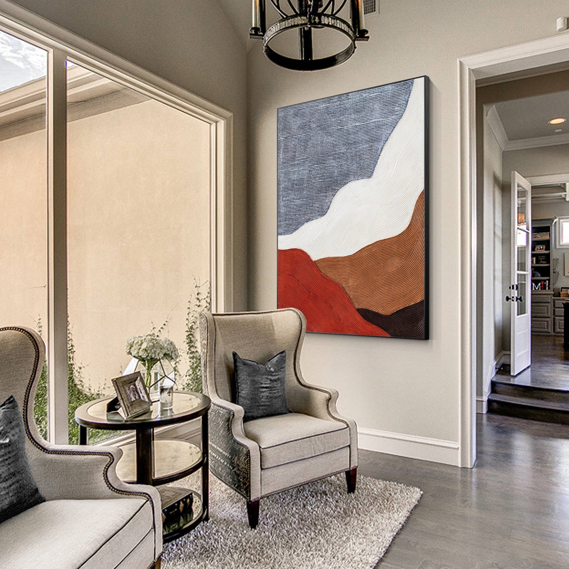 Textured Abstract Painting: 3D Wabi Sabi Minimalist Wall Art #6