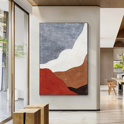 Textured Abstract Painting: 3D Wabi Sabi Minimalist Wall Art #1