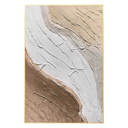 Textured Abstract Painting: Beige Brown Minimalist Wall Art #7