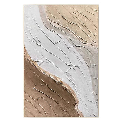 Textured Abstract Painting: Beige Brown Minimalist Wall Art #8