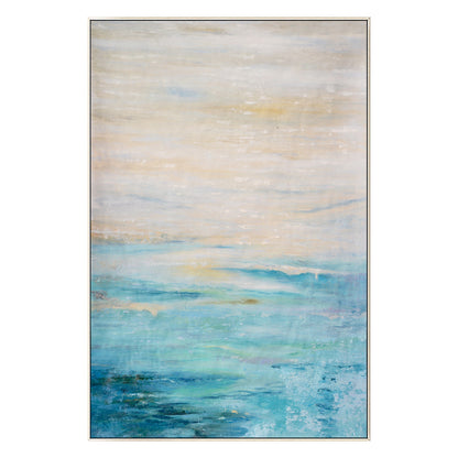 Textured Abstract Painting: Light Blue Beige Modern Wall Art #8