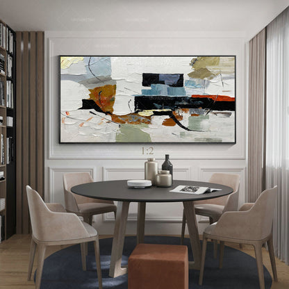 Textured Abstract Painting on Canvas: Modern Boho Framed Wall Art #3