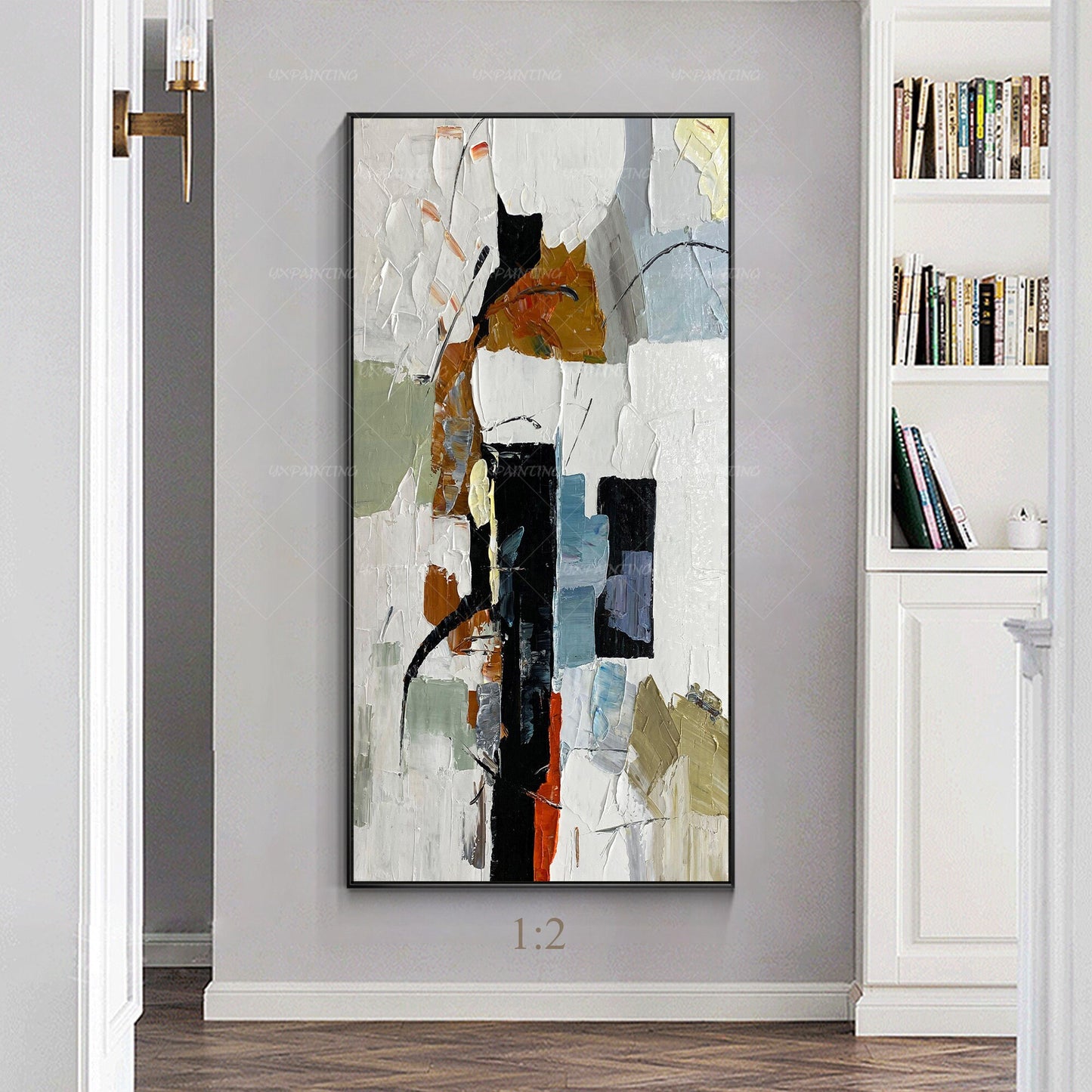 Textured Abstract Painting on Canvas: Modern Boho Framed Wall Art #4
