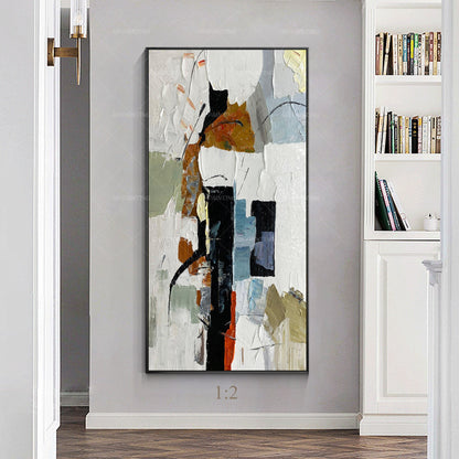Textured Abstract Painting on Canvas: Modern Boho Framed Wall Art #4