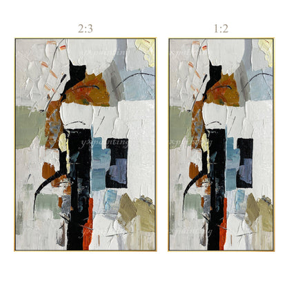 Textured Abstract Painting on Canvas: Modern Boho Framed Wall Art #8