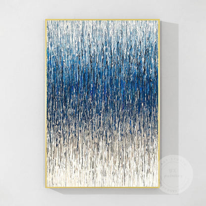 Textured Abstract Painting: Steel Blue Gray 3D Vertical Wall Art #10