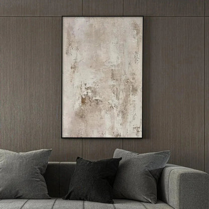 TEXTURED BEIGE ABSTRACT: Minimalist Textured Painting | rolled canvas, ready for custom framing
