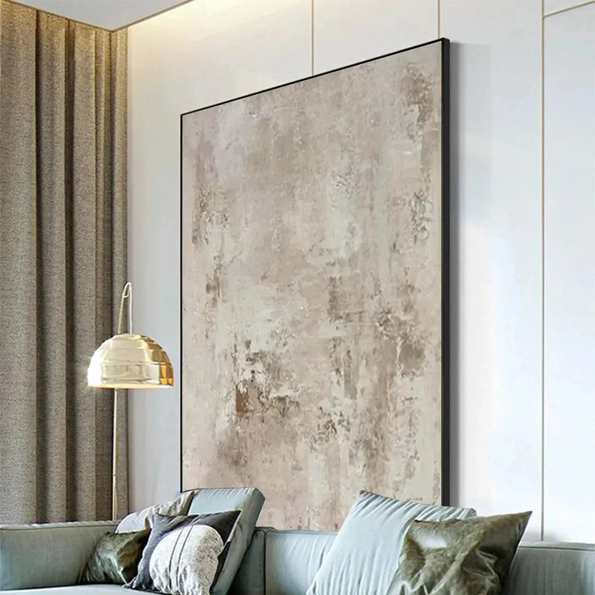 TEXTURED BEIGE ABSTRACT: Minimalist Textured Painting | beige palette, original oil on stretched canvas art