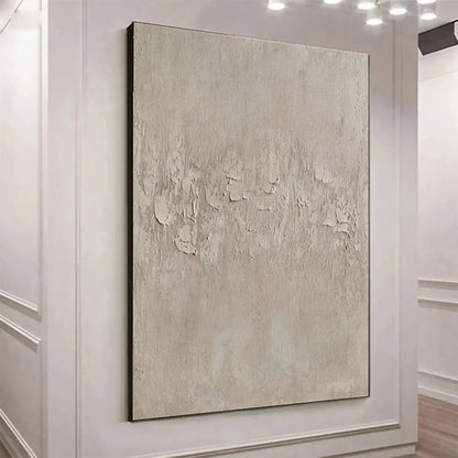 TEXTURED BEIGE ABSTRACT: Minimalist Textured Painting, Square Wall Art | Minimalist mood, soft natural light studio shot
